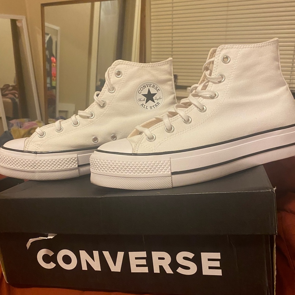 Converse White High-Top Sneakers